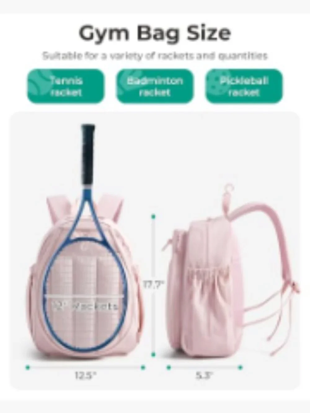 3-in-1 Tennis Pickleball Gym Backpack with Laptop Sleeve and Shoe Compartment